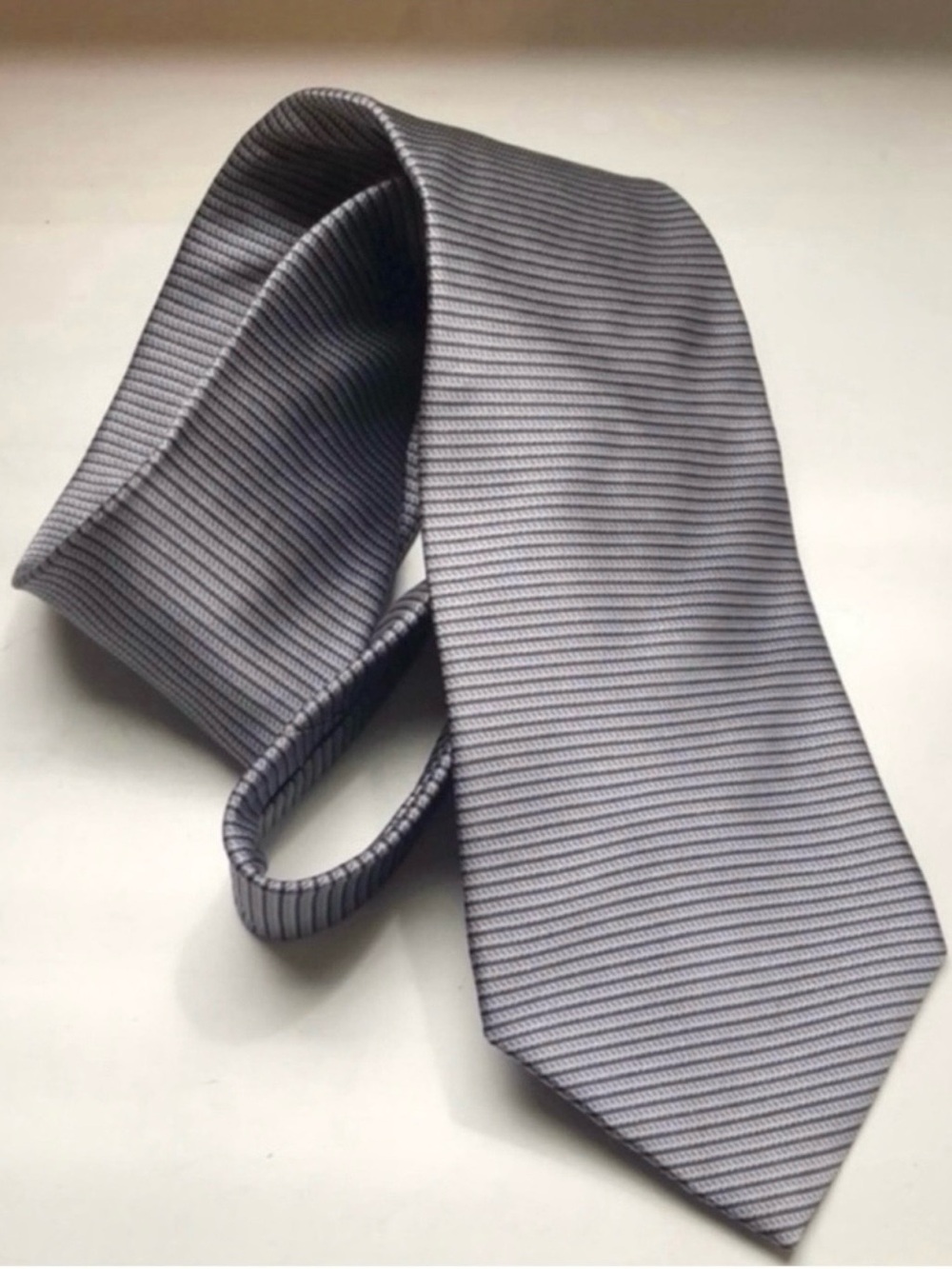 Stafford Tie Men’s Grey Striped Pattern Silk Tie Office Dress Business Career